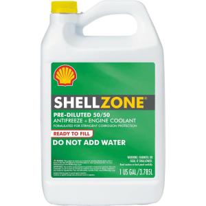 imageShellzone 5050 PreDiluted Antifreeze  Coolant 1 Gallon Case of 6Green Conventional