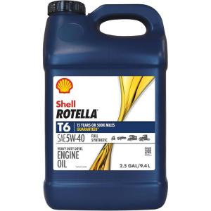 imageShell Rotella T6 Full Synthetic 5W40 Diesel Engine Oil 1 Gallon25 Gallon